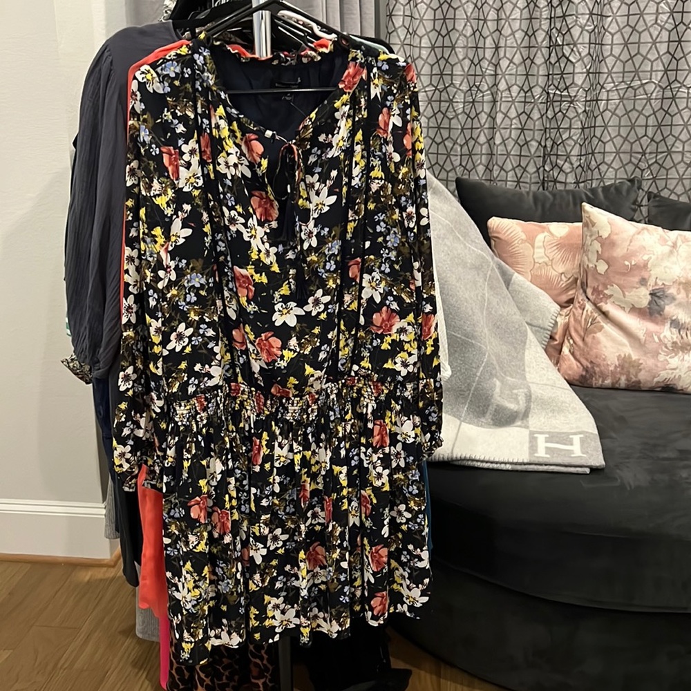 Banana Republic Floral Smock Waist Dress